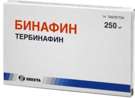 Фото Бинафин, таблетки 250 мг, 14 шт.