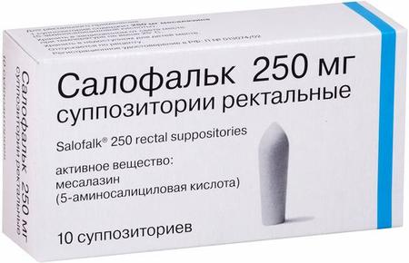 Фото Салофальк, суппозитории ректальные 250 мг, 10 шт.