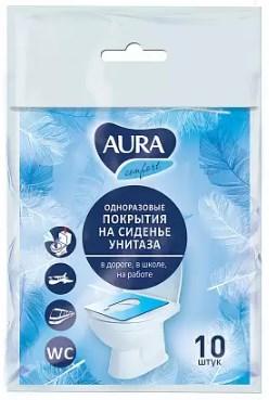 Фото Aura, одноразовое покрытие на сидение унитаза, 10 шт. Фото Aura, одноразовое покрытие на сидение унитаза, 10 шт.