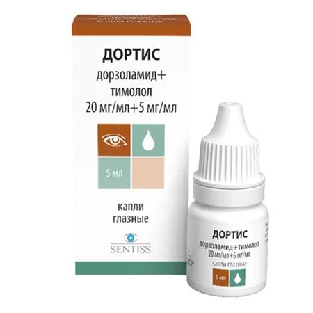 Фото Дортис, капли глазные 20 мг/мл+5 мг/мл, 5 мл