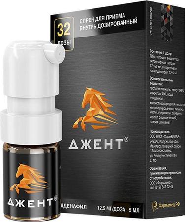 Фото Джент, спрей 12.5 мг, 5 мл (32 дозы)