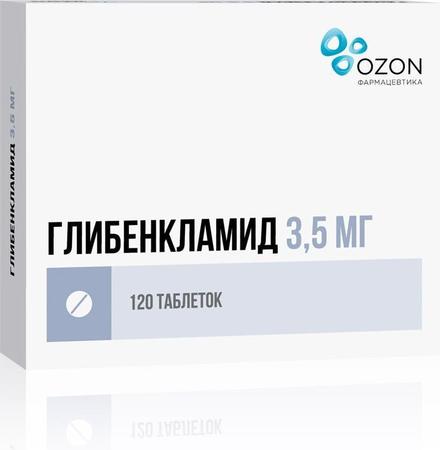 Фото Глибенкламид, таблетки 3.5 мг, 120 шт.