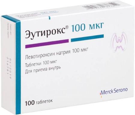 Фото Эутирокс, таблетки 100 мкг, 100 шт.