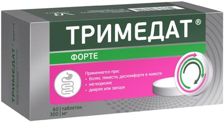 Фото Тримедат форте, таблетки пролонг. покрыт. плен. об. 300 мг, 60 шт.