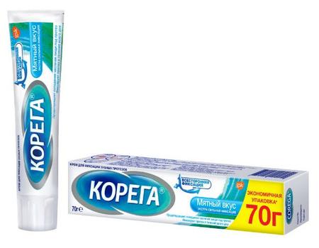 Фото Корега Экстра стронг, мятный крем для фиксации зубных протезов, 70 мл