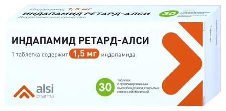Фото Индапамид ретард, таблетки пролонг. покрыт. плен. об. 1.5 мг, 30 шт.