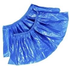 Фото Бахилы мед однораз н/стер (синие) 7 мкм с 1 резин х50