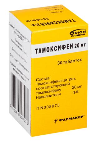 Фото Тамоксифен, таблетки 20 мг (Орион Корпорейшн), 30 шт.