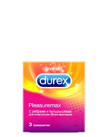 Фото Презервативы Дюрекс Плежмакс с ребрами и пупырышками, 3 шт.