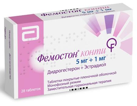 Фото Фемостон 1/5 Конти, таблетки в пленочной оболочке, 28 шт.