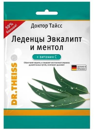 Фото Доктор Тайсс леденцы (эвкалипт/ментол+вит С) 75 г х1