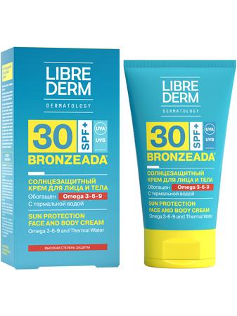 Фото Либридерм Бронзиада, крем для тела солнцезащитный с Омега 3-6-9 и термальной водой (SPF 30), 150 мл