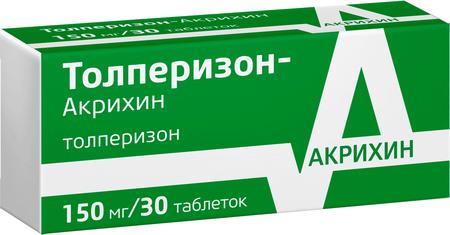 Фото Толперизон-Акрихин, таблетки покрыт. плен. об. 150 мг, 30 шт.