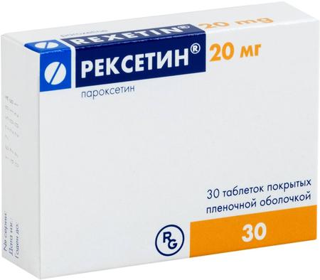 Фото Рексетин, таблетки покрыт. плен. об. 20 мг, 30 шт.