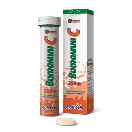 Фото Витамин C, таблетки шипучие 250 мг, 20 шт.