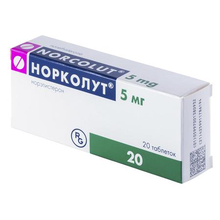 Фото Норколут, таблетки 5 мг, 20 шт.