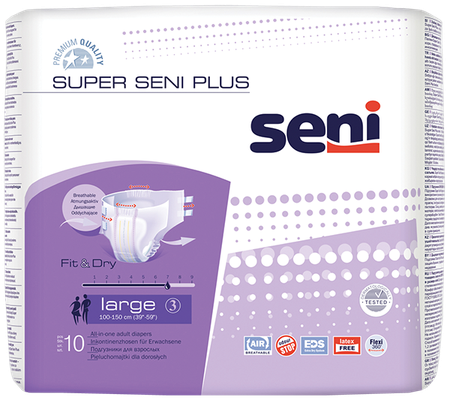 Фото Seni Super Plus, подгузники для взрослых (L), 10 шт.