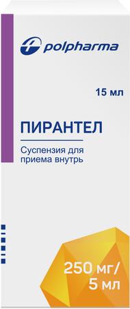 Фото Пирантел, суспензия 250 мг/5 мл, 15 мл