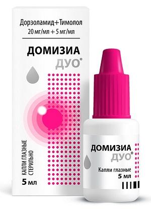 Фото Домизиа Дуо капли глаз 20 мг/мл +5 мг/мл фл/кап 5 мл х1