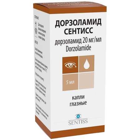 Фото Дорзоламид Сентисс, капли глазные 20 мг/мл, флакон 5 мл