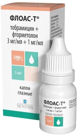 Фото Флоас-Т, капли глазные 3 мг/мл +1 мг/мл, 5 мл