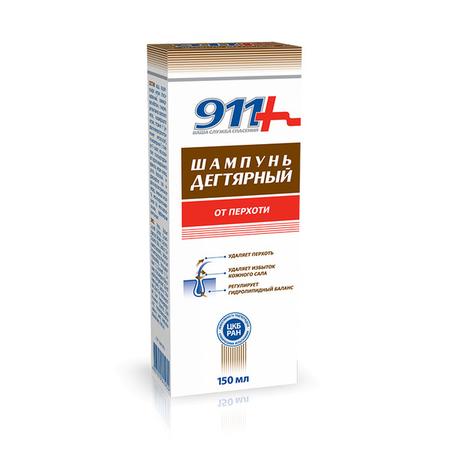 Фото 911 шампунь Дегтярный при себорее, псориазе, перхоти, 150 мл