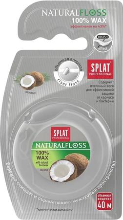 Фото Сплат DentalFloss Natural Wax, зубная нить объемная с ароматом кокоса, 40 м