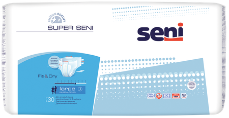 Фото Seni Super, подгузники для взрослых (L), 30 шт. Фото Seni Super, подгузники для взрослых (L), 30 шт.