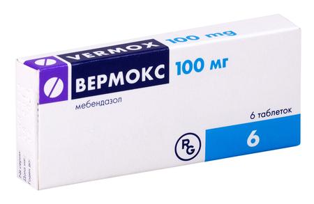 Фото Вермокс, таблетки 100 мг, 6 шт.