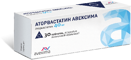 Фото Аторвастатин Авексима, таблетки покрыт. плен. об. 40 мг, 30 шт.