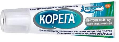 Фото Корега, крем с нейтральным вкусом для фиксации зубных протезов, 40 мл Фото Корега, крем с нейтральным вкусом для фиксации зубных протезов, 40 мл