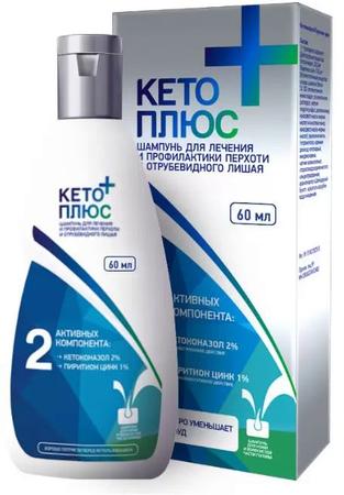 Фото Кето Плюс, шампунь, 60 мл