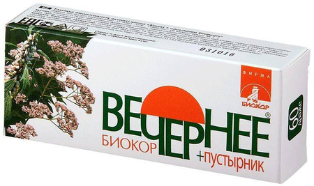 Фото Вечернее + Пустырник Биокор, драже, 60 шт.