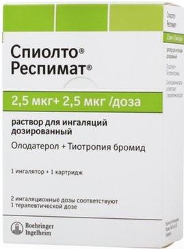 Фото Спиолто Респимат, раствор для ингаляций 2.5 мкг+2.5 мкг/доза, 4 мл