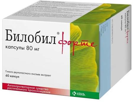 Фото Билобил форте, капсулы 80 мг, 60 шт.