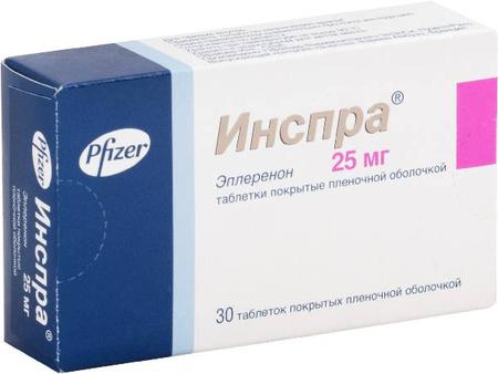 Фото Инспра, таблетки покрыт. плен. об. 25 мг, 30 шт.