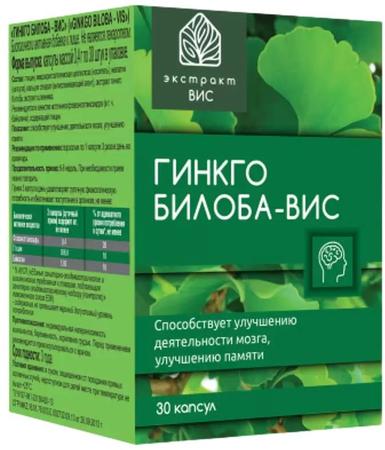 Фото Гинкго Билоба-ВИС, капсулы 0.4 г, 30 шт.