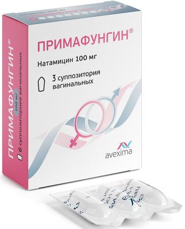 Фото Примафунгин, суппозитории вагинальные 100 мг, 3 шт.