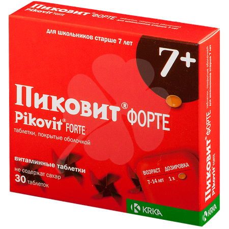 Фото Пиковит Форте, таблетки покрытые оболочкой, 30 шт.