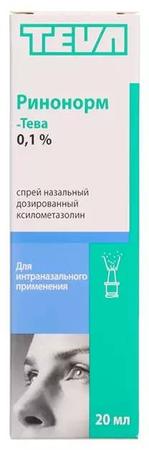 Фото Ринонорм, спрей 0.1%, 20 мл Фото Ринонорм, спрей 0.1%, 20 мл