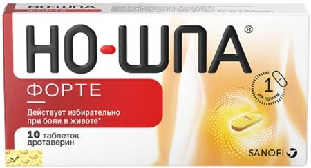 Фото Но-шпа форте, таблетки 80 мг, 10 шт.