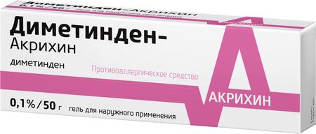Фото Диметинден-Акрихин, гель 0.1%, 50 г