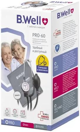 Фото Тонометр B.Well PRO-60 со стетоскопом и манжетой с кольцом (M-L)