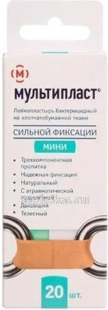 Фото Лейкопластырь бактерицидный Мультипласт сильной фиксации (телесная основа), 20 шт.