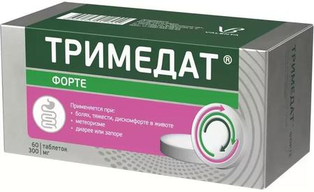 Фото Тримедат форте, таблетки пролонг. покрыт. плен. об. 300 мг, 60 шт.