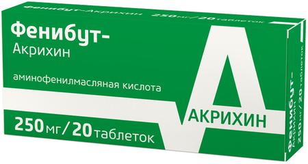 Фото Фенибут-Акрихин, таблетки 250 мг, 20 шт.
