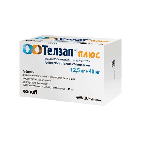 Фото Телзап плюс, таблетки 12,5 мг+40 мг, 30 шт.