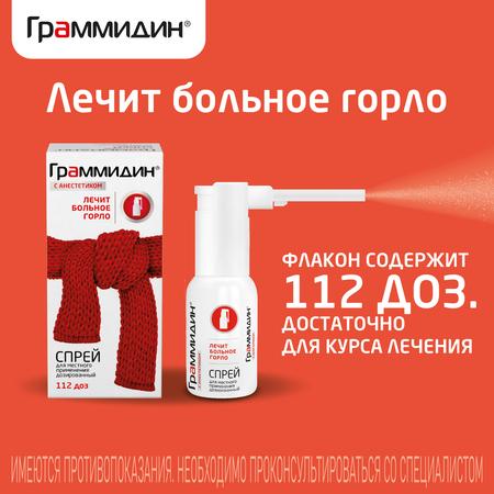 Фото Граммидин с анестетиком, спрей, 112 доз