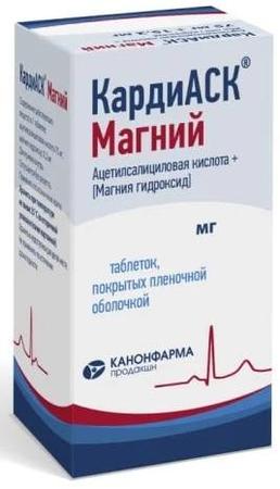 Фото КардиАСК Магний, таблетки покрыт. плен. об. 150 мг+30.39 мг, 30 шт.