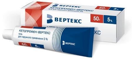 Фото Кетопрофен-вертекс, гель 5%, 50 г